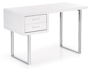 PISACÍ STÔL DARIAN BIELY VYSOKÝ LESK + CHRÓM 120 cm