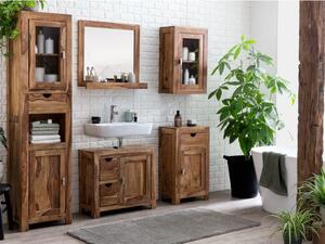 Masívny kúpeľňový set Lagos, 5-dielny, lakovaný palisander, hnedý