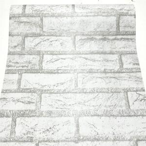 Samolepiace tapety 45 cm x 10 m IMPOL TRADE 9203, tehla bielo-sivá, Samolepiace tapety