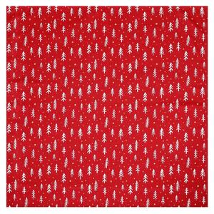 Obrus ​​červený - vianočný vzor, ​​100% polyester, 80 x 80 cm