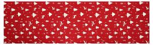 Behúň červený - vianočný vzor, ​​100% polyester, 40 x 150 cm