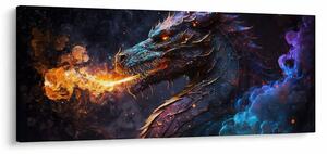 Obraz - Drak pľuvajúce plamene (120x50 cm)