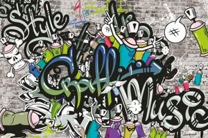 Tapeta štýlová graffiti stena - 300x200