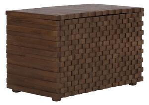 Masívna truhlica Abadi z akáciového a mangového dreva, lakovaná, hnedá – 80×45×50 cm