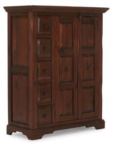 Masívna komoda Highboard Catana z borovice, hnedá, lakovaná – 107×45×130 cm