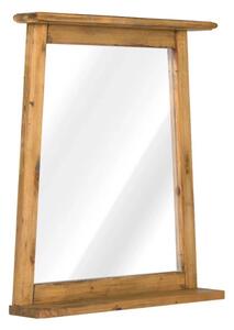 Masívne kúpeľňové zrkadlo Rangún z recyklovanej borovice, lakované, hnedé – 70×12×77 cm