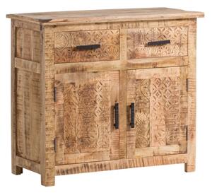 Masívna komoda Bombaj z mangového dreva, lakovaná, hnedá – 90×42×80 cm