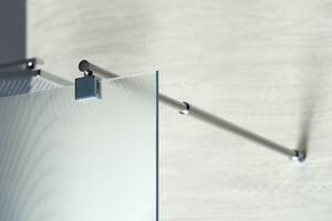 Aqualine, WALK-IN stena na inštaláciu na múr so vzperou, jednodielna, 700 mm, sklo číre, WI071