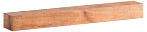 Masívna nástenná polica Country Mango, lakovaná, hnedá – 160 cm