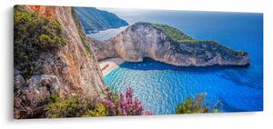 Obraz - Pláž Navagio, Grécko (120x50 cm)