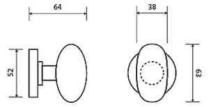 Dverné GULE TWIN PF34 HB (A - mosadz lesklá), Twin A (mosadz leštená)