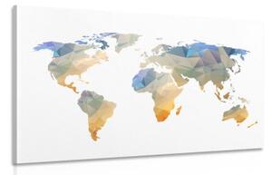 Obraz polygonálna mapa sveta - 120x80