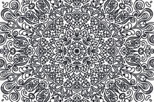 Tapeta ornament s motívom kvetov v čiernobielom - 300x200