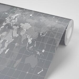 Tapeta šrafovaná mapa sveta - 150x100
