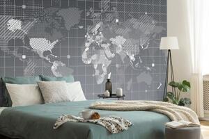 Tapeta šrafovaná mapa sveta - 150x100