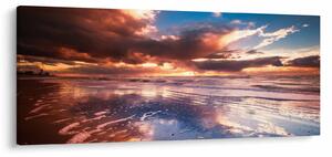 Obraz - Večerná pláž (120x50 cm)
