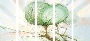 5-dielny obraz rozprávkové pastelové stromy - 100x50