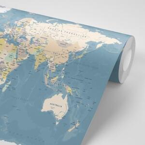 Samolepiaca tapeta štýlová vintage mapa sveta - 300x200