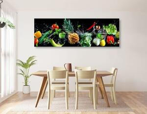 Obraz organické ovocie a zelenina - 120x40