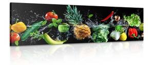 Obraz organické ovocie a zelenina - 150x50