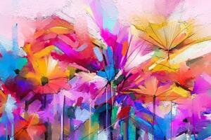 Obraz abstraktné farebné kvety - 60x40
