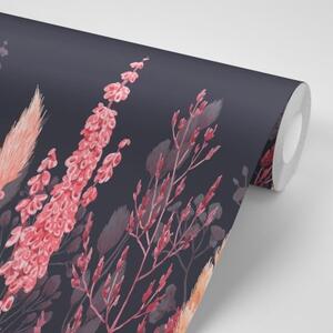 Samolepiaca tapeta variácie trávy v ružovej farbe - 300x200