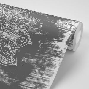Samolepiaca tapeta textúra Mandaly v čiernobielom - 225x150
