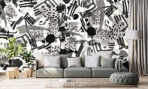 Samolepiaca tapeta čiernobiela pop art abstrakcia - 150x100