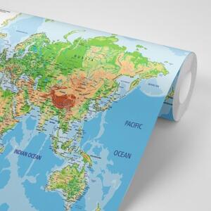 Tapeta klasická mapa sveta - 150x100