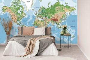 Samolepiaca tapeta klasická mapa sveta - 375x250
