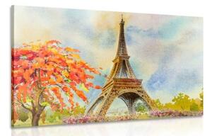 Obraz Eiffelova veža v pastelových farbách - 120x80