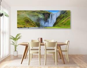 Obraz ikonický vodopád na Islande - 120x40