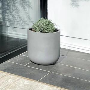 Kvetináč CHICO, sklolaminát, priemer 40 cm, beton design sivý