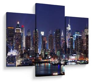 Obraz - Osvetlené New Yorské mrakodrapy (90x60 cm)