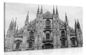 Obraz katedrála v Miláne v čiernobielom prevedení - 120x80