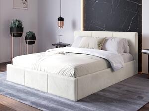 Čalúnená posteľ s úložným priestorom 120x200 TOP Line 7 Béžová Velvet