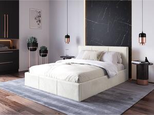 Čalúnená posteľ s úložným priestorom 160x200 TOP Line 7 Béžová Velvet