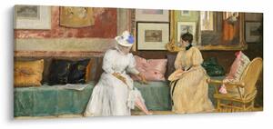 Obraz - William Merritt Chase, A Friendly Call, reprodukcia (120x50 cm)