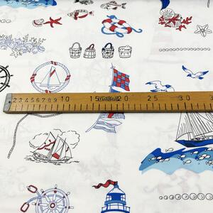 Ervi bavlna š.240cm - námorné motívy na bielom - 6463-01, metráž
