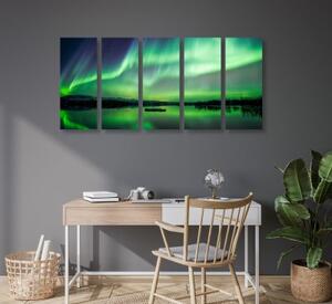 5-dielny obraz polárna žiara - 100x50