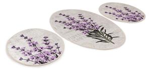 Fialovo-béžové kúpeľňové predložky v súprave 3 ks 60x100 cm Lavender – Foutastic