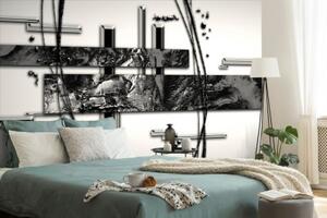 Tapeta čiernobiela luxusná abstrakcia - 300x200