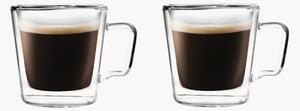 Dvojstenné borosilikátové šálky na espresso Diva, 2 ks