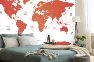 Tapeta mapa sveta s jednotlivými štátmi v červenej farbe - 300x200