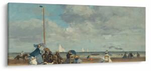 Obraz - Eugène Boudin, Beach at Trouville, reprodukcia (120x50 cm)
