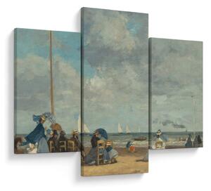 Obraz - Eugène Boudin, Beach at Trouville, reprodukcia (90x60 cm)