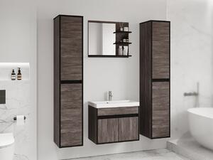 Kúpelňový nábytok Garmuzo XL, Farby: wotan / wotan + biely lesk, Sifón: bez sifónu, Umývadlová batéria: Economico BYU 020M Mirjan24 5903211328060