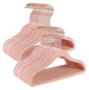 SONGMICS Plastové vešiaky, 50 ks, 30 x 20,5 cm, ružové