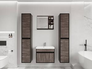 Kúpelňový nábytok Garmuzo XL, Farby: wotan / wotan + biely lesk, Sifón: bez sifónu, Umývadlová batéria: nie Mirjan24 5903211327834