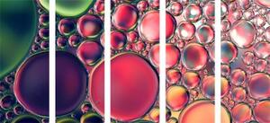 5-dielny obraz abstraktné kvapky oleja - 100x50